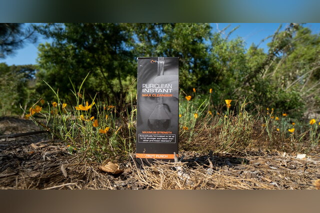 PuriClean Instant Max Cleanser box standing outdoors