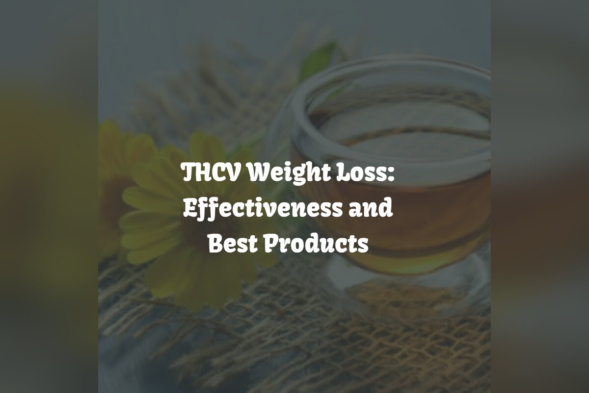 "THCV Weight Loss: Effectiveness and Best Products" title over a cup of tea