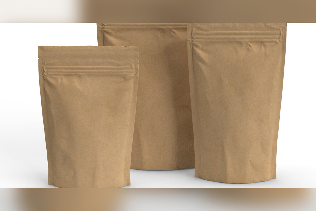 Two kraft paper pouches for storing CBD products