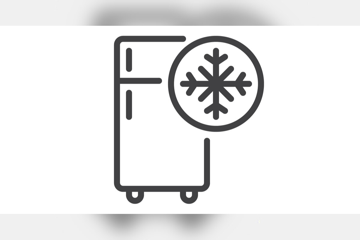 Refrigerator icon with a snowflake, for storing CBD drinks cold