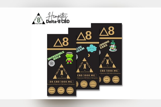 Three packs of Delta 8 Factory CBD + Delta-8 THC Hempettes